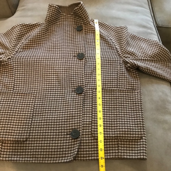 Mervin Short Coat Jacket in Brown Houndstooth Wool Size 4 NWT - Picture 8 of 16
